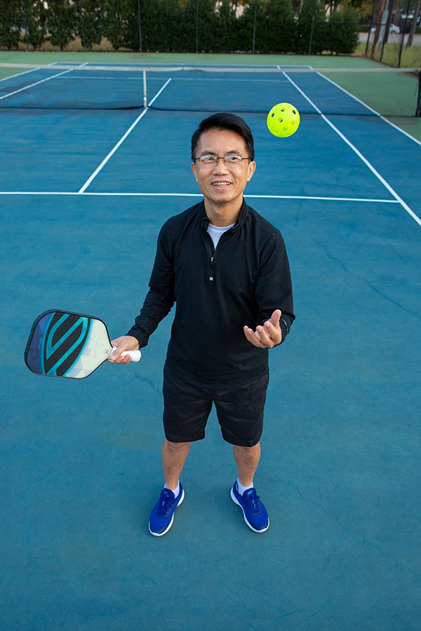 Ott Siluangkhot on tennis court; received treatment for heart attack at Methodist Richardson Medical Center